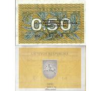 Prophila Collection Banknote Lithuania Pick-number: 31b uncirculated 1991 0,50 Talonas (money for collectors - no means of payment)