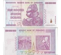 Prophila Collection Banknote zimbabwe Pick-number: 82 uncirculated 2008 500 million. Dollars (money for collectors - no means of payment) Other mammals (monkeys/dinosaurs/elephants ...)