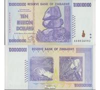 Prophila Collection Banknote zimbabwe Pick-number: 85 uncirculated 2008 10 Billion Dollars (money for collectors - no means of payment)