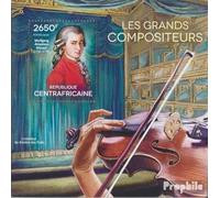 Prophila Collection Central African Republic miniature sheet 1242 (complete. issue) unmounted mint/never hinged ** MNH 2014 the large Composers (Stamps for collectors) music/dance