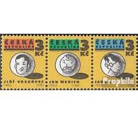 Prophila Collection czech republic 67-69 triple strip (complete.issue.) unmounted mint/never hinged ** MNH 1995 Theater (Stamps for collectors) Celebrities/Film/Theater/Radio
