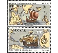 Prophila Collection Denmark - Faroe Islands 231-232 (complete.issue.) unmounted mint/never hinged ** MNH 1992 500 years Discovery America (Stamps for collectors) Seafaring/ships