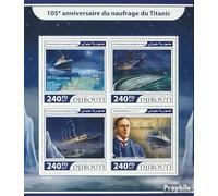 Prophila Collection Djibouti 1588-1591 Sheetlet (complete. issue.) unmounted mint/never hinged ** MNH 2017 Titanic (Stamps for collectors) Seafaring/ships