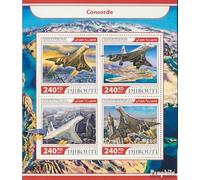 Prophila Collection Djibouti 1618-1621 Sheetlet (complete. issue.) unmounted mint/never hinged ** MNH 2017 Concorde (Stamps for collectors) Airplanes/Balloons/Zeppelins/Aviation