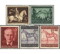 Prophila Collection German Empire 854,855-856,857-858 (complete.issue.) with hinge 1943 Horse Racing, Rosegger (Stamps for collectors) Horses/zebras