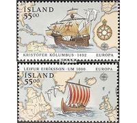 Prophila Collection Iceland 764-765 (complete.issue.) unmounted mint/never hinged ** MNH 1992 Discovery America (Stamps for collectors) Seafaring/ships