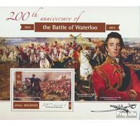 Prophila Collection Maldives miniature sheet 804 (complete. issue.) unmounted mint/never hinged ** MNH 2015 the Battle of waterloo (Stamps for collectors) Military/Knight