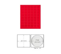 Prophila Collection red velour insole for coin box, 48 angular compartments for coins up to 30 mm (1 Oz. Canada/Maple Leaf Gold)