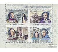 Prophila Collection Sao TomE E PrincipE 3865-3868 Sheetlet (complete.issue.) unmounted mint/never hinged ** MNH 2009 Birthdays of Personalities (Stamps for collectors) music/dance