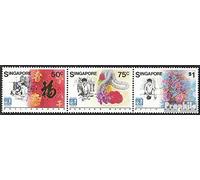 Prophila Collection Singapore 502-504 triple strip (complete.issue.) unmounted mint/never hinged ** MNH 1986 EXPO86 (Stamps for collectors)