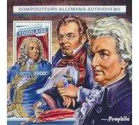 Prophila Collection Togo miniature sheet 1366 (complete. issue) unmounted mint/never hinged ** MNH 2016 Composers (Stamps for collectors) music/dance