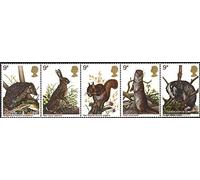 Prophila Collection United Kingdom 745-749 five strips (complete.issue.) unmounted mint/never hinged ** MNH 1977 Wildlife (Stamps for collectors) Other mammals (monkeys/dinosaurs/elephants ...)