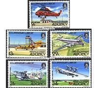 Prophila Collection united kingdom - Alderney 18-22 (complete.issue.) unmounted mint/never hinged ** MNH 1985 Airport (Stamps for collectors) Airplanes/Balloons/Zeppelins/Aviation