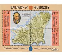 Prophila Collection united kingdom - Guernsey block4 (complete. issue.) unmounted mint/never hinged ** MNH 1987 Map (Stamps for collectors) Flags/Coats of Arms/Maps