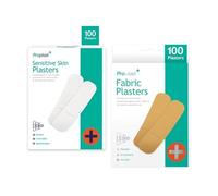 ProPlast Sensitive Skin and Fabric Plasters - Hypoallergenic and Breathable, Durable and Stretchable - 200 plasters