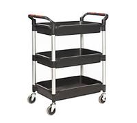 ProPlaz Mobile Shelf Trolley 3 Shelves 150 kg 870 x 490 x 1,050 mm Black