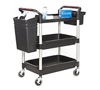 ProPlaz ProPlaz® Plus Trolley with Deep Trays, 3 Tray, Top Flat Shelf & 2 Storage Trays, 150kg Capacity