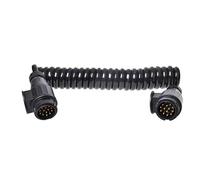 ProPlus 343538 High-Quality Coiled Extension Cable / Trailer Cable, 3.5 m, 13-Pin, 8-Core