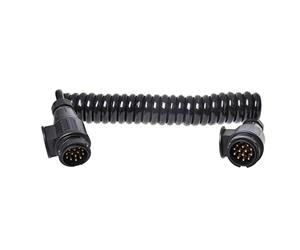 ProPlus 343538 High-Quality Coiled Extension Cable / Trailer Cable, 3.5 m, 13-Pin, 8-Core
