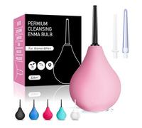 PropoDusche Anal Douche Enema Kit - 224ml Enema Bulb Douches for Men and Women, Enemas at Home for Constipation, Vaginal Douche with 3 Heads Ideal for Daily Care & Travel (Pink)