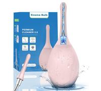 PropoDusche Douche Enema Kit - 245ml Anti Back-Flow Douche Kit with 7 Nozzle, Silicone Enema Bulb for Constipation for Men Women（Pink）