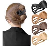 PROPOG 4 PCS Flat Hair Clips for Women, Curved Duckbill Clip for Lying Down & Driving - Matte Strong Hold Hair Claw for Thin & Thick Hair, Non-Slip Grip for Sports & Relaxing