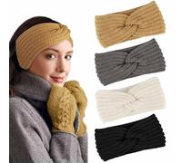 PROPOG Winter Headbands for Women's Hair, Ear Muffs Women Girls Crochet Knitted Headband Comfy Soft Ear Warmers Ear Covering Head Bands Adult Women Winter Gifts