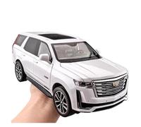 Proportions Replica1:24 Cadillac Escalade SUV Alloy Car Die-casting Metal Model Sound And Light Toys Sound And Light Desktop Collection Decoration Gift Display Simulation Vehicle Playset(White)