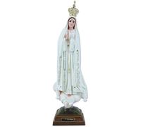 Proposte Religiose Statue of Our Lady of Fatima in Hand Painted Resin with Glass Eyes. Height 35 cm