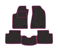 PROPOSTEONLINE Dacia SANDERO 2021 Onwards Automotive Carpet Car Mat Set Grey Fuchsia Edge