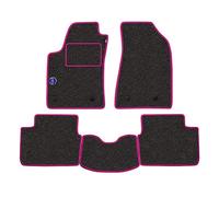 PROPOSTEONLINE Floor Mat Set for Dacia Sandero from 2021 Onwards Automotive Carpet with Door Sill Protectors Grey with Coat of Arms