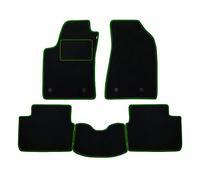 PROPOSTEONLINE Floor Mat Set for Porsche Makan 2014 Onwards Automotive Carpet Colour Black Edge Green