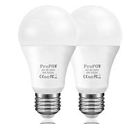 ProPOW Dusk to Dawn Light Bulb, 9W (60 Watt Equivalent) A19 LED Light Sensor Bulbs, Smart Automatic on/Off,Indoor/Outdoor Lighting Bulb for Porch Garage Hallway Patio (Daylight White, E27, 2 Pack)