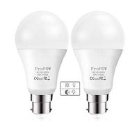 ProPOW Dusk to Dawn Light Bulb, 9W (60 Watt Equivalent) A19 LED Light Sensor Bulbs, Smart Automatic on/Off,Indoor/Outdoor Lighting Bulb for Porch Garage Hallway Patio (Soft White, B22, 2 Pack)
