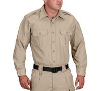 Propper Men's Long Sleeve Tactical Dress Shirt, Khaki, Medium Regular