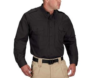 Propper Unisex Poplin Propper Men s Long Sleeve Tactical Shirt, Black, XL UK