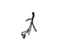 ProPresicce Pelle Drop Leather Bridle by Hy Equestrian - Brown/Silver Hardware - Cob