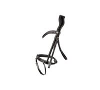Propresicce Pelle Raised Flash Leather Bridle by Hy Equestrian - Cob · Black/Silver Hardware