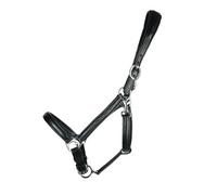 ProPresicce Softy Leather Head Collar by Hy Equestrian - Black/Silver Hardware - Full