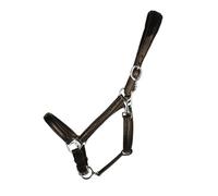 ProPresicce Softy Leather Head Collar by Hy Equestrian - Brown/Brass Hardware - Pony