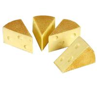 Props4shows Plastic Emmental Cheese Wedges - 4 Count, 9 x 6 x 5 cm, Cheese-like, Emmental-style, Artificial Food Prop, Wedges