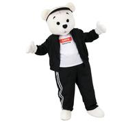 PROPSCOS Black Sportswear White Bear Mascot Costume Adults Advertising Walking Suits
