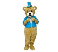 PROPSCOS Blue Suit Brown Bear Advertising Walk Mascot Costumes Adult Unisex Halloween Carnival Party Fashion Show
