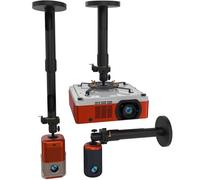 PropVue Universal Projector Mount - Adjustable Ceiling or Wall Mount for Office & Home Mini Projectors - Full Motion, Easy Installation, 360° Swivel, Extendable Length 13.8" to 21"