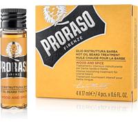 Proraso Hot Oil Beard Treatment, Wood and Spice, 4 x 17 ml, Beard Oil for Dry and Course Beards, Beard Moisturiser for Men,Made in Italy