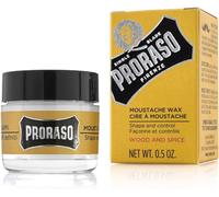 Proraso Moustache Wax, 15 ml | Wood and Spice Soft Wax, Conditions and Styles, With Shea Butter and Beeswax, Made in Italy