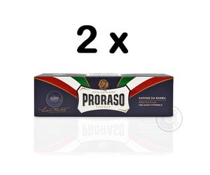 PRORASO Shaving Cream Tube Blue/Protective Aloe & Vitamin E 150ml 2XPACK DOUBLE