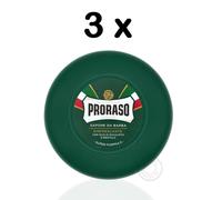 PRORASO Shaving Soap Pot Green Eucalyptus & Menthol 75ml 3XPACK TRIO TRIPLE