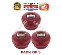 PRORASO Shaving Soap | Sandalwood and Shea Butter | RED Bowl | 3 x 150ml