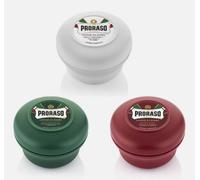 PRORASO Shaving Soap TRIPLE PACK | Red, White and Green Bowl |150ml Jar